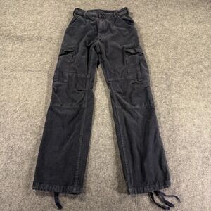 John Galt Pants Womens Small Gray Corduroy Cargo Utility Drawstring Baggy Street